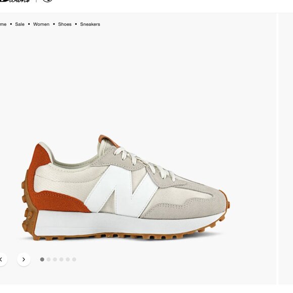 New Balance 327 White/Rust Orange Size 8 - Picture 5 of 6